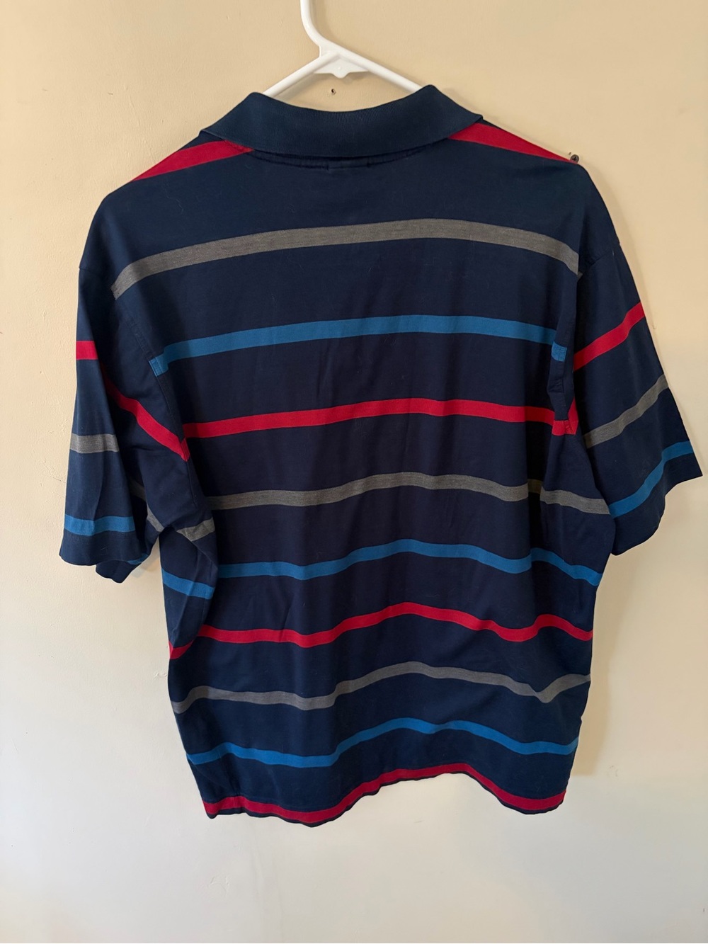Paul & Shark Navy Polo with Red, Blue & Gray Stripes - Picture 4 of 4